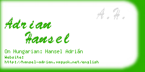 adrian hansel business card