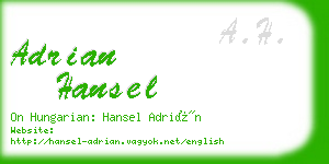 adrian hansel business card
